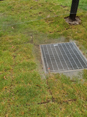 Drainage installation drainage sump pit installation with sewerage pipes drains and rainwater